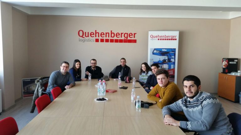Студентите на постдипломски студии на ФДЕИОН при УАКС во посета на компанијата Квенбергер Логистика Македонија