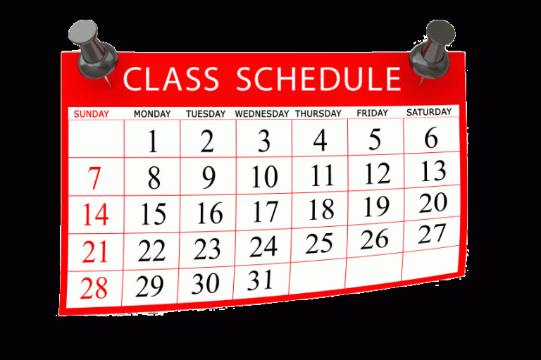 Updated preparatory class schedule