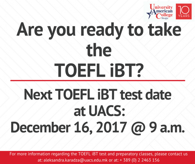 Next TOEFL iBT Test Date – December 16 (Saturday)