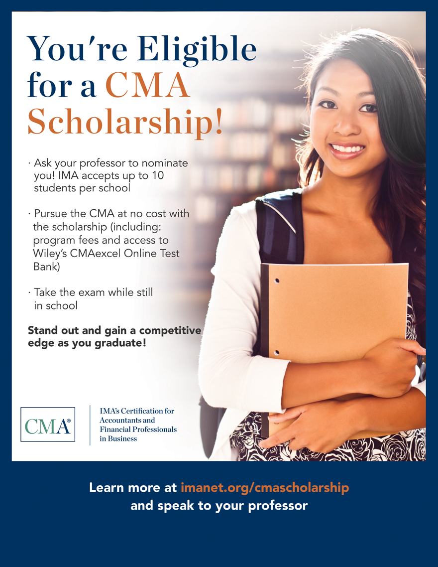 CMA (Certified Management Accountant) Scholarship for UACS students!