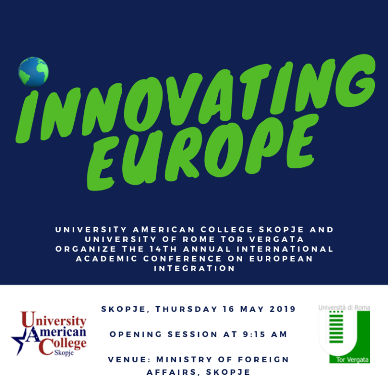 14th annual international academic conference on European integration “INNOVATING EUROPE”