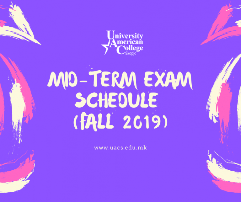 Mid-Term EXAM SCHEDULE (Fall 2019)