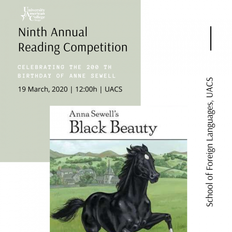 Ninth Annual Reading Competition: Celebrating the 200th birthday of Anne Sewell