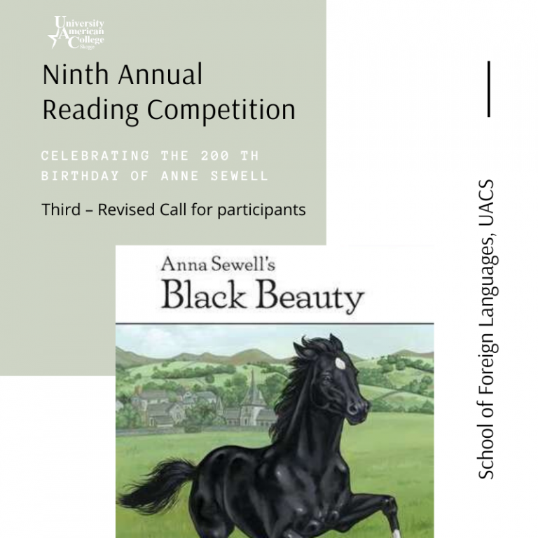 Ninth Annual Reading Competition: Celebrating the 200th birthday of Anne Sewell, (Third – Revised Call for participants)
