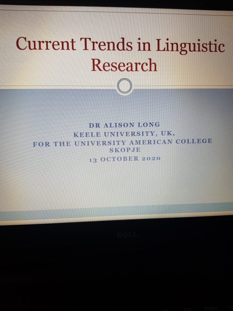 UACS School of Foreign Languages hosted a Linguistics online lecture given by Dr Alison Long