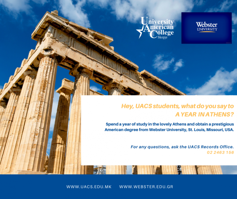 Spend a year in Athens and get a Webster University degree!