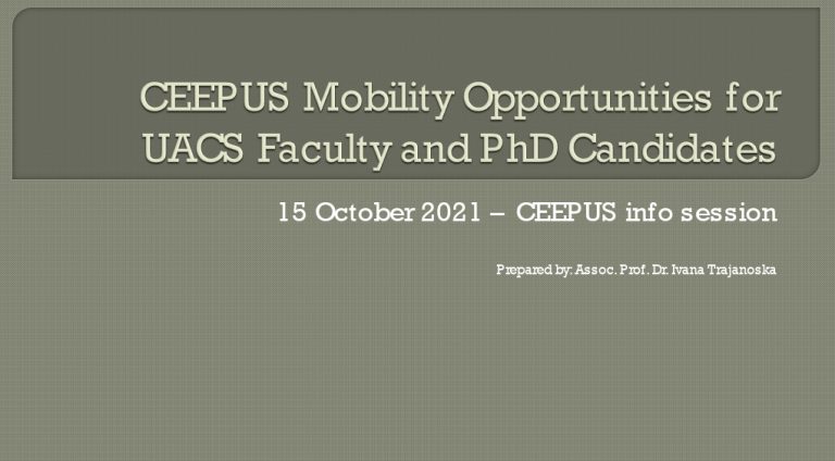 CEEPUS Activities at UACS