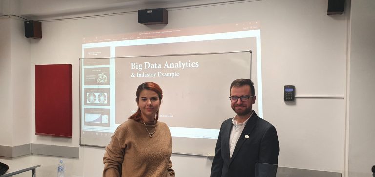 Maja Janevska and Aleksandar Kachakovski from A1 Makedonija held a guest lecture in UACS featuring Big Data Analytics, Marketing Automation and AI