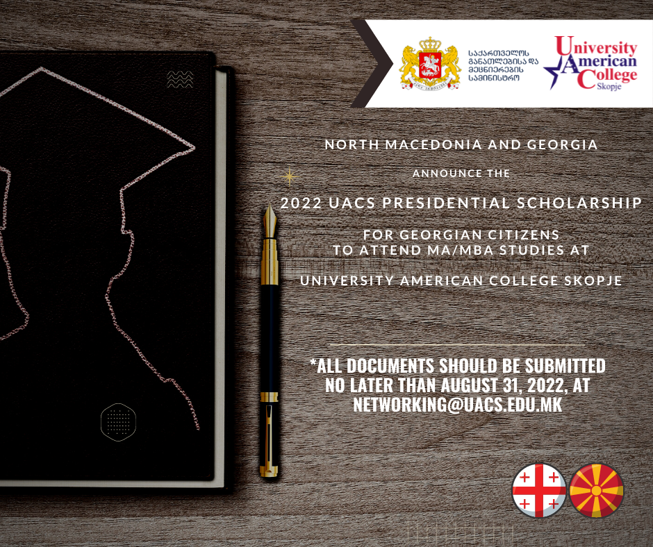 UACS Presidential Master Scholarship for students from GEORGIA at UNIVERSITY AMERICAN COLLEGE SKOPJE
