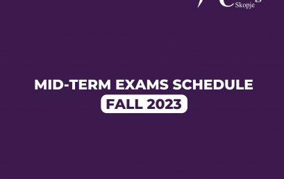 Mid-Term Exam SCHEDULE (Fall 2023)