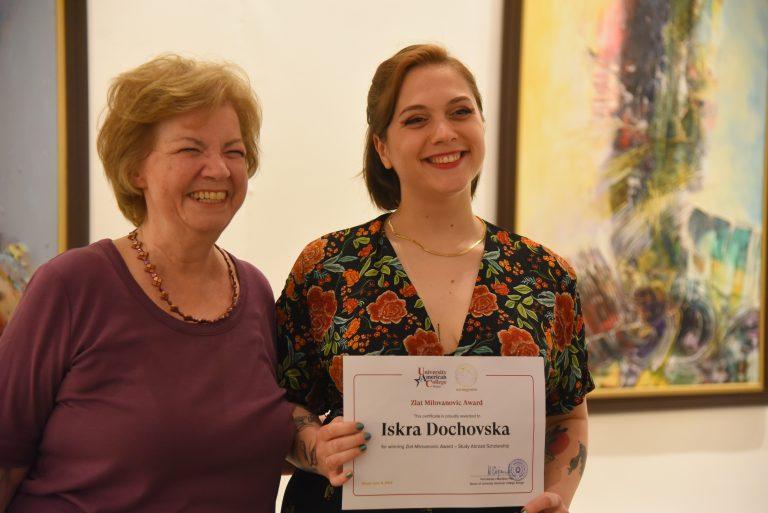 The Family Milovanovic and UACS Foundation awarded our student Iskra Dochovska, from the SCSIT with the “Zlat Milovanovic Award”