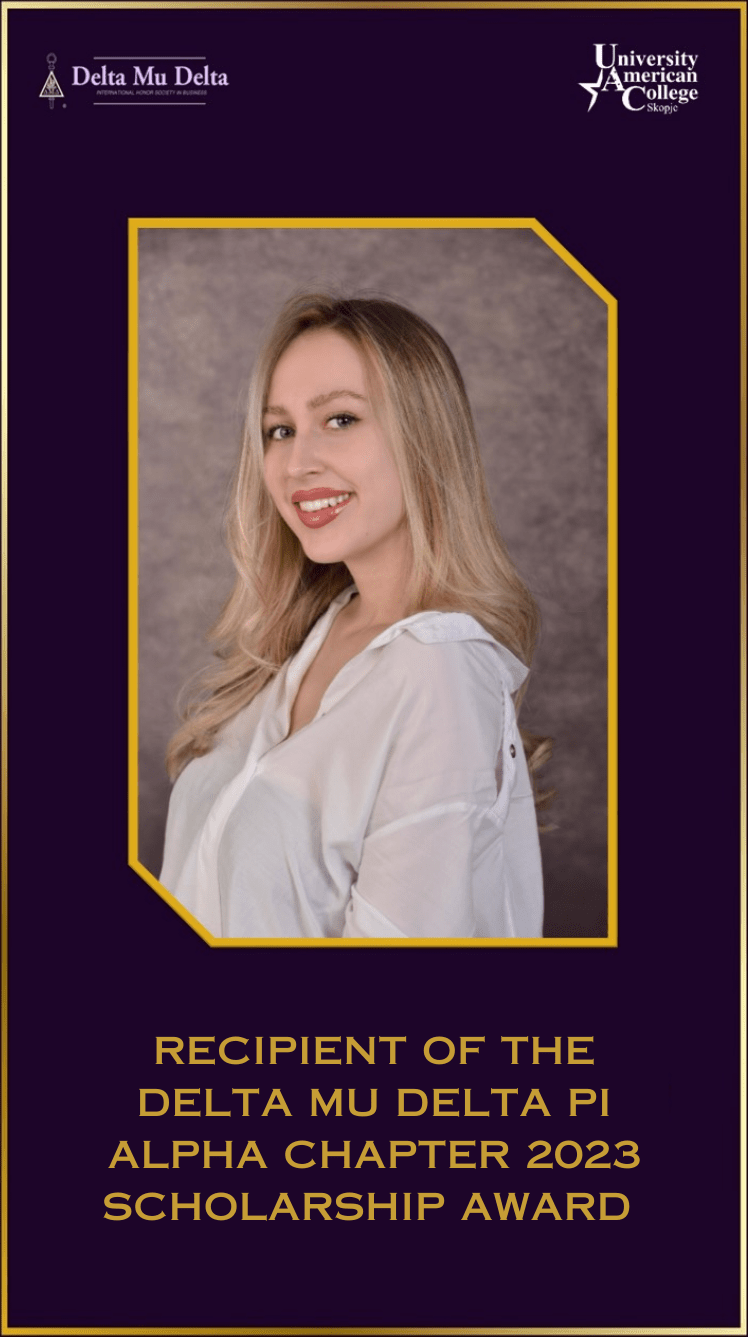 Nina Dimkovska – UACS Business Student and Recipient of the DMD Scholarship Award 2023
