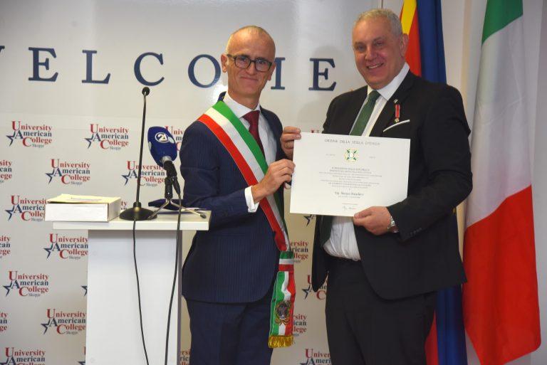 Ceremony of Bestowing the Title “Honorary Knight of the Order Star of Italy” to our Rector, Prof. Dr. Marjan Bojadziev